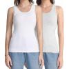 imagewirarpa Womens Tank Tops Cotton Undershirts Tanks Top Comfy Camis Base Layer 2PackGreyWhite