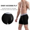 imagewirarpa Mens Boxer Briefs Cotton Stretch Underwear Open Fly Tagless Underpants Regular Leg 4 PackBlack