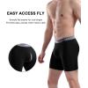 imagewirarpa Mens Boxer Briefs Cotton Stretch Underwear Open Fly Tagless Underpants Regular Leg 4 PackBlackBlueTealDeep Grey