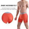 imagewirarpa Mens Boxer Briefs Cotton Stretch Underwear Open Fly Tagless Underpants Regular Leg 4 PackPlum RedOrangeYellowAiry Blue