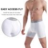 imagewirarpa Mens Boxer Briefs Cotton Stretch Underwear Open Fly Tagless Underpants Regular Leg 4 PackWhite