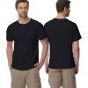 imagewirarpa Mens Cotton TShirt Short Sleeve Crew Neck Classic Undershirts for Men 2 PackBlack