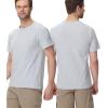 imagewirarpa Mens Cotton TShirt Short Sleeve Crew Neck Classic Undershirts for Men 2 PackGrayWhite