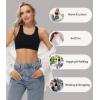 imagewirarpa Womens Bralette Cotton Racerback TBack Bralettes Crop Top No Padding Light Support 3 PackBlack