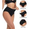 imagewirarpa Womens Cotton High Waisted Underwear Full Coverage Cotton Brief Panties 5 PackBlack5p