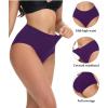 imagewirarpa Womens Cotton High Waisted Underwear Full Coverage Cotton Brief Panties 5 PackBlackGreyNavyPurpleRed