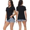 imagewirarpa Womens TShirts Cotton Crew Neck ShortSleeve Casual Tees Tops Undershirt 2 PackBlack