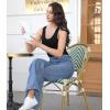 imagewirarpa Womens Tank Tops Cotton Undershirts Tanks Top Comfy Camis Base Layer 2PackBlackWhite