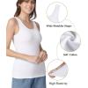 imagewirarpa Womens Tank Tops Cotton Undershirts Tanks Top Comfy Camis Base Layer 2PackBlackWhite