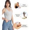 imagewirarpa Womens Tank Tops Cotton Undershirts Tanks Top Comfy Camis Base Layer 2PackGreyWhite