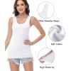 imagewirarpa Womens Tank Tops Cotton Undershirts Tanks Top Comfy Camis Base Layer 2PackMint GreenWhite
