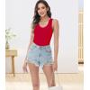 imagewirarpa Womens Tank Tops Cotton Undershirts Tanks Top Comfy Camis Base Layer 2PackNavyRed