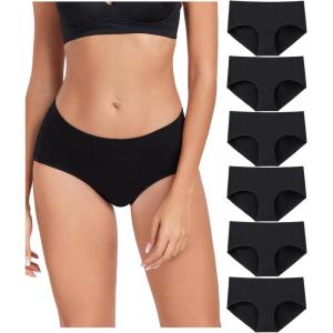 imagewirarpa Womens Underwear Cotton Hipster Panties Ladies Panties 6 Pack Regular ampamp Plus SizeBlack