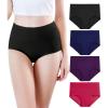 imagewirarpa Womens Modal Underwear Soft High Waist Briefs Ladies Panties 4 Pack Regular ampamp Plus SizeBlackDark PurpleDark BlueRed