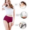 imagewirarpa Womens Modal Underwear Soft High Waist Briefs Ladies Panties 4 Pack Regular ampamp Plus SizeBlackDark GreyBlueRed
