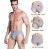 imagewirarpa Mens 100 Cotton Briefs Underwear No Fly Covered Waistband 4 PackBlackDark BlueLight GreyWhite