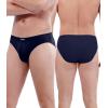 imagewirarpa Mens 100 Cotton Briefs Underwear No Fly Covered Waistband 4 PackBlackDark BlueLight GreyWhite