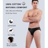 imagewirarpa Mens 100 Cotton Briefs Underwear No Fly Covered Waistband 4 PackBlackDark BlueLight GreyWhite