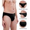 imagewirarpa Mens 100 Cotton Briefs Underwear No Fly Covered Waistband 4 PackBlackDark GreyRedBlue