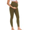 imagewirarpa Womens Maternity Leggings Over The Belly Pregnancy Yoga Pants Buttery Workout Activewear 25quotOlive Green