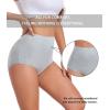imagewirarpa Womens Underwear Cotton Super High Waisted Briefs Stretch Full Coverage Panties 4 PackBlackGrey