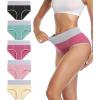 imagewirarpa Womens Cotton Underwear High Waist Stretch Briefs Soft Underpants Ladies Full Coverage Panties 5 Pack