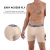 imagewirarpa Mens Boxer Briefs Cotton Stretch Underwear Open Fly Tagless Underpants Regular Leg 4 PackPackBeige