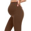 imagewirarpa Womens Maternity Leggings Over The Belly Pregnancy Yoga Pants Buttery Workout Activewear 25quotBrown