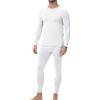 imagewirarpa Mens Cotton Long Johns Thermal Underwear Set Base Layer Lightweight Long Sleeve Top and BottomWhite