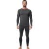 imagewirarpa Mens Long Johns Thermal Underwear Set Fleece Lined Base Layer Long Sleeve Top and Bottom for Winter WarmthDark Grey