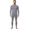 imagewirarpa Mens Long Johns Thermal Underwear Set Fleece Lined Base Layer Long Sleeve Top and Bottom for Winter WarmthLight Grey