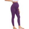 imagewirarpa Womens Maternity Leggings Over The Belly Pregnancy Yoga Pants Buttery Workout Activewear 25quotPurple