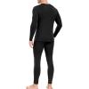 imagewirarpa Mens Cotton Long Johns Thermal Underwear Set Base Layer Lightweight Long Sleeve Top and BottomBlack