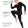 imagewirarpa Mens Cotton Long Johns Thermal Underwear Set Base Layer Lightweight Long Sleeve Top and BottomBlack