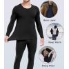 imagewirarpa Mens Cotton Long Johns Thermal Underwear Set Base Layer Lightweight Long Sleeve Top and BottomBlack