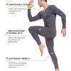 imagewirarpa Mens Cotton Long Johns Thermal Underwear Set Base Layer Lightweight Long Sleeve Top and BottomDark Grey