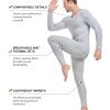 imagewirarpa Mens Cotton Long Johns Thermal Underwear Set Base Layer Lightweight Long Sleeve Top and BottomGrey