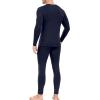 imagewirarpa Mens Cotton Long Johns Thermal Underwear Set Base Layer Lightweight Long Sleeve Top and BottomNavy
