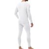 imagewirarpa Mens Cotton Long Johns Thermal Underwear Set Base Layer Lightweight Long Sleeve Top and BottomWhite