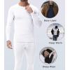 imagewirarpa Mens Cotton Long Johns Thermal Underwear Set Base Layer Lightweight Long Sleeve Top and BottomWhite