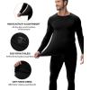 imagewirarpa Mens Long Johns Thermal Underwear Set Fleece Lined Base Layer Long Sleeve Top and Bottom for Winter WarmthBlack