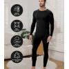 imagewirarpa Mens Long Johns Thermal Underwear Set Fleece Lined Base Layer Long Sleeve Top and Bottom for Winter WarmthBlack