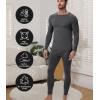 imagewirarpa Mens Long Johns Thermal Underwear Set Fleece Lined Base Layer Long Sleeve Top and Bottom for Winter WarmthDark Grey