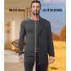 imagewirarpa Mens Long Johns Thermal Underwear Set Fleece Lined Base Layer Long Sleeve Top and Bottom for Winter WarmthDark Grey