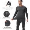 imagewirarpa Mens Long Johns Thermal Underwear Set Fleece Lined Base Layer Long Sleeve Top and Bottom for Winter WarmthDark Grey