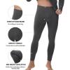 imagewirarpa Mens Long Johns Thermal Underwear Set Fleece Lined Base Layer Long Sleeve Top and Bottom for Winter WarmthDark Grey