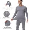 imagewirarpa Mens Long Johns Thermal Underwear Set Fleece Lined Base Layer Long Sleeve Top and Bottom for Winter WarmthLight Grey