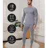 imagewirarpa Mens Long Johns Thermal Underwear Set Fleece Lined Base Layer Long Sleeve Top and Bottom for Winter WarmthLight Grey