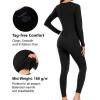 imagewirarpa Womens Cotton Thermal Underwear Set Long Johns Base Layer Pajama Set for Women Fall Top BottomBlack