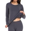 imagewirarpa Womens Cotton Thermal Underwear Set Long Johns Base Layer Pajama Set for Women Fall Top BottomDeep Grey